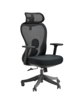 Chaise de bureau ergonomique moderne populaire à dossier haut, avec cadre blanc et noir, dossier en maille, appui-tête 3D réglable en hauteur, pour le bureau et la maison