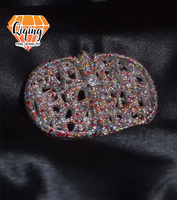Grillz personnalisés ajourés en pierre couleur arc-en-ciel, avec cristaux multicolores incrustés, style Hip Hop Bling pour bijoux de rappeur