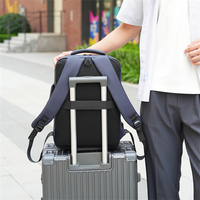 Sac à dos pour ordinateur portable, fin, professionnel, en tissu hydrofuge, avec port USB externe, pour le bureau, les trajets quotidiens et les courts séjours