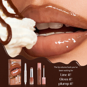 Coffret cadeau lèvres personnalisable MLM 3 pièces : Crayon à lèvres, Gloss effet miroir, Rouge à lèvres longue tenue facile à appliquer, Kit maquillage longue tenue, Gloss hydratant - Product Image 1