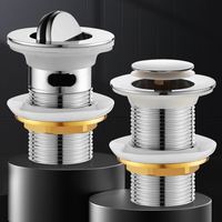 Desagüe de Lavabo de Acero Inoxidable Cromado al por Mayor con Válvula de Desagüe Automática Click Clack y Retén de Desagüe para Proyectos Hoteleros