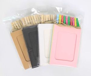 20 Cornici Nere in Carta per Foto 4x6 Pollici, Espositori Fai-da-te con <span class=keywords><strong>Clip</strong></span> per Cartellini, Striscione da Parete per Decorazioni Casa, Matrimoni e Feste - Product Image 2