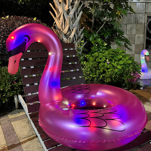 Flotador Inflable Luminoso LED con Asas y Soporte para Axilas para Piscina y Parque Acuático, Unisex, Color Sólido - Product Image 2