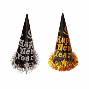 13.5 \ "buon anno cappello a cono 48 pz/Cs personaggi a righe in PVC cappelli per bambini per scene Casual e natalizie - Product Image 2