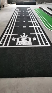 Tapis de <span class=keywords><strong>gazon</strong></span> <span class=keywords><strong>synthétique</strong></span> <span class=keywords><strong>gris</strong></span> artificiel multifonctionnel, tapis de gym, impression de logo, <span class=keywords><strong>extérieur</strong></span> et intérieur. - Product Image 3