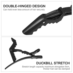 Pinzas para secar el pelo para mujer, broches de cocodrilo con doble bisagra y dientes anchos para peluquería - Product Image 3