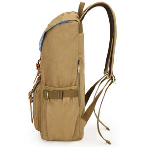 Sac à <span class=keywords><strong>dos</strong></span> vintage en toile haute capacité, randonnée, voyage, sac à <span class=keywords><strong>dos</strong></span> pour ordinateur portable 15,6 pouces, pour hommes et femmes, sac à <span class=keywords><strong>dos</strong></span> décontracté, sac à <span class=keywords><strong>dos</strong></span> - Product Image 3