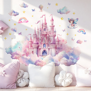 Yanxi 3D Castle Fairy Wall Sticker Self Adhesive PVC UV Resistant Home Decor for Baby Girl Kids <strong>Room</strong> - Product Image 1