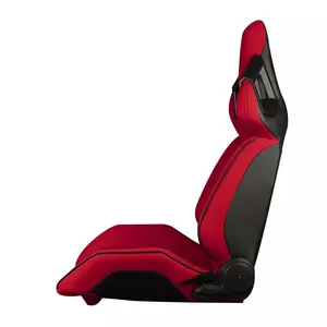 Kulit PVC Merah Recaro Universal dengan Kursi Balap Bucket Slider Ganda