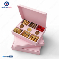 Boîte alimentaire personnalisée unique rose de qualité alimentaire pour restaurant, bento, livraison, plats à emporter, fête, plateau de dégustation de chocolat, plateau de déjeuner