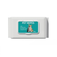 Lingettes humides jetables souples pour chiens et chats, sans lavage, articles ménagers, fournitures pour animaux domestiques, 80 pièces