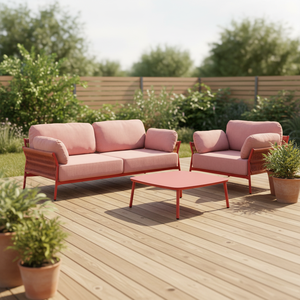 Conjunto de Sofás de Exterior de Estilo Antiguo Contemporáneo para Patio de Hotel y Uso en Comedores - Muebles Resistentes a la Oxidación de Grado Comercial - Product Image 3