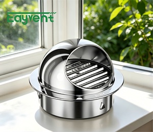 Capot d'échappement en acier inoxydable 304, couvercle de <span class=keywords><strong>cheminée</strong></span> résistant aux intempéries, borne de ventilation de toit ronde pour poêle et <span class=keywords><strong>conduit</strong></span> d'air - Product Image 1