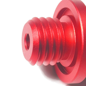 Piezas de torneado cnc pequeñas de aluminio anodizado, chorro de arena colorido rojo personalizado de alta precisión - Product Image 6