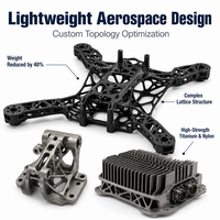 Composants aérospatiaux légers, pièces UAV personnalisées imprimées en 3D en titane SLM et en fibre de carbone SLS, prototypage rapide haute performance