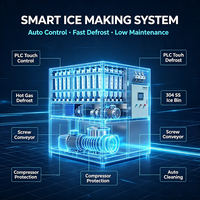 Machine à glaçons en cubes entièrement automatique, taille de glaçon personnalisée, grande capacité, équipement de fabrication de glace industriel pour les entreprises de stockage frigorifique