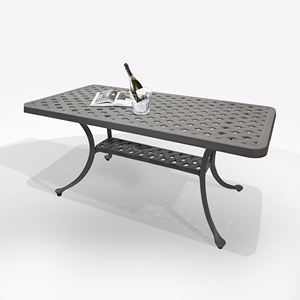 MESA DE CAHONERA ROSIE 107X54 CM EN ALUMINIO FUNDIDO ANTRACITA - Product Image 1