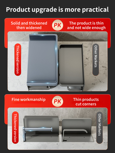 双厨房黑白金属卫生纸卷毛巾分配器，带电话架，用于浴室酒店纸巾架，带盖 - Product Image 6