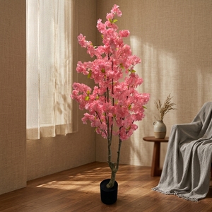 Arbre de <span class=keywords><strong>cerisier</strong></span> artificiel en soie, <span class=keywords><strong>cerisier</strong></span> blanc en pot, grand arbre à fleurs de <span class=keywords><strong>cerisier</strong></span> <span class=keywords><strong>rose</strong></span> pour la décoration de mariage et d'hôtel - Product Image 6