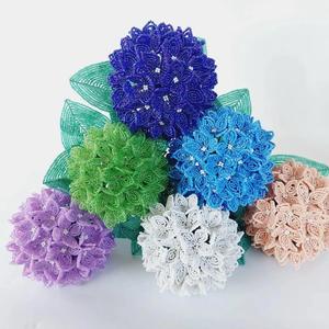 Regalos corporativos: Tallo de flor de hortensia <span class=keywords><strong>azul</strong></span> con cuentas, estilo vintage francés, hecho a mano <span class=keywords><strong>y</strong></span> personalizado, decoración única para el hogar, tallo artificial para arreglos florales en jarrones. - Product Image 6