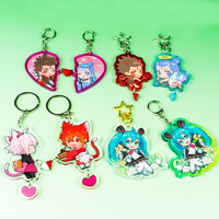 Porte-clés à double face créatif personnalisé Porte-clés à breloques en acrylique holographique clair époxy arc-en-ciel en verre étoilé