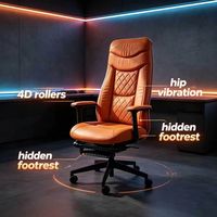 Chaise de bureau design en promotion avec fonction de massage réglable, soulagement énergétique par pression d'air pour pieds, nuque et tête, portable pour usage au bureau et à domicile