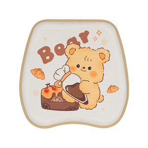 Puff Bear Car Seat Cushion Ice Silk Breathable Summer <b>Cooling</b> <b>Pad</b> For Auto Office Use Four Seasons Soft Flat Design - Product Image 4