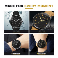 Jam Tangan Kulit Pria SKMEl 2034 Custom Grosir, Jam Tangan Olahraga Tahan Air, Arloji, Set Hadiah Jam Tangan untuk Pria