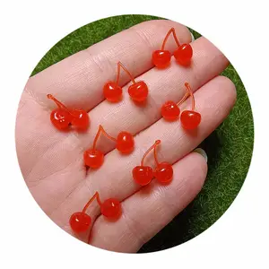 100 Uds arándano cereza Morera frutas modelo Artificial resina artesanía decorativa juego accesorios Slime relleno encantos