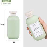 Bouteille cosmétique à surface givrée, rechargeable, à bouchon rabattable, en PE, matière pelucheuse douce, verte, best-seller, pour désinfectant pour les mains et gel douche