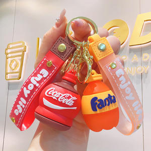 Porte-clés miniature en forme de <span class=keywords><strong>bouteille</strong></span> de boisson, breloque mignonne en forme de canette de soda et de thé aux perles, cadeau créatif et original pour sac - Product Image 2