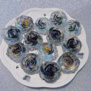 Série Violette Colorée, Styles Mixtes, Plantes et Fleurs en Résine, Effet Scintillant, Luciole Lumineuse, Fait Main, DIY, pour Pinces à Cheveux et Décoration de Boîtes à Rangement - Product Image 4