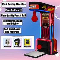 Machine de Jeu d'Arcade Combinée Boxe et Coups de Pied à Monnayeur – 2 Poings et Support de Sac de Frappe
