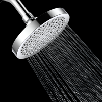 Pommeau de douche à pluie pivotant réglable de 6 pouces chromé, à économie d'eau, monocommande, contemporain, pour appartement, finition polie