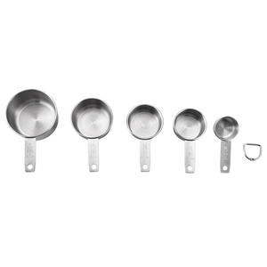 Ensemble de tasses à mesurer en acier inoxydable, 5 pièces, double échelle, outil de cuisine pour la pâtisserie, résistant à la chaleur, cuillère ronde pour café, lait en poudre - Product Image 2