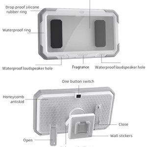 <span class=keywords><strong>Porta</strong></span> telefono doccia impermeabile 360 rotazione a parete supporto Anti nebbia custodia per cellulare con gancio per asciugamano - Product Image 1