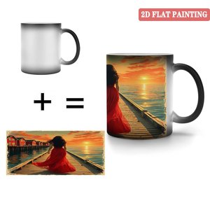 Frosted Blank DIY Craft Mug 11oz Black <b>Ceramic</b> Heat Sensitive Daily Home <b>Cup</b> - Product Image 4