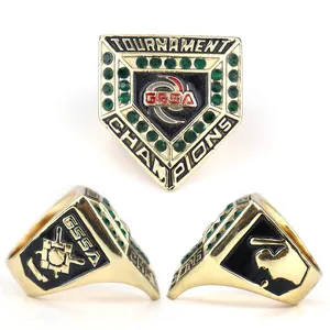 customized design alloy football and softball gold usssa baseball championship rings