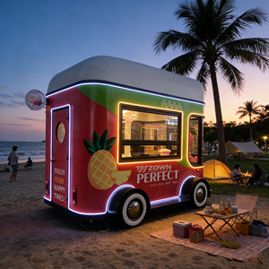 Integrated Exhaust System Food <b>Trailer</b> Mobile Fast Food Cart With Complete Utensils - Product Image 1