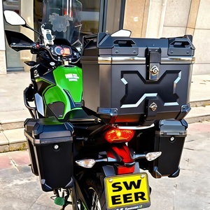 Baú Superior de Alumínio Preto 65L para Motocicleta - Maleta de Bagagem em Liga Metálica para Motos - Product Image 5