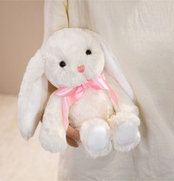 Jouet en peluche Lapin Big-Foot assis Songshan Toys, Lapin ballerine avec nœud, Poupée en peluche tenant une carotte, Cadeaux pour enfants et bébés
