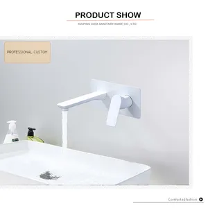Gold Color white black gold rose and brush gold Bathroom square Wall Mounted Single Handle Basin Mixer Faucet