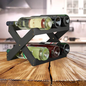 ชั้นวางไวน์โลหะสำหรับ6ขวดที่วางเบียร์ทำจากไม้แบบตั้งโต๊ะสำหรับบาร์และโรงแรมสำหรับงานปาร์ตี้ - Product Image 3