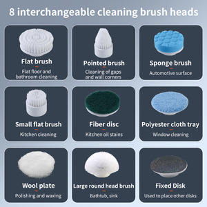 Nettoyeur électrique rotatif sans fil pour douche, avec 9 têtes de brosse interchangeables, idéal pour le dropshipping Shopify - Product Image 6