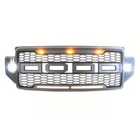 Grille avant en maille avec feux de positionnement LED ambre et lettres style Raptor, noir mat, pour Ford F-250 F-350 Super Duty 2021-2024