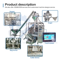 Poederzakverpakkingsmachine voor droge producten (kg), automatische verpakking van meel, koffie, fruit, wasmiddelen en verzegelmachine met schroefvuller.