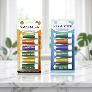 Stick Nasal, Paquete de 6 Unidades en Blíster, Aceites Esenciales Puros al 100% de Menta, Naranja, Lavanda, Eucalipto, Limón y Árbol de Té - Product Image 1