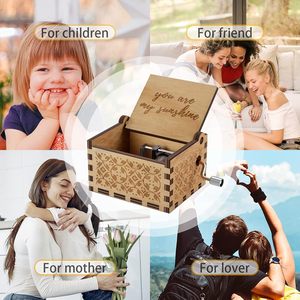 Wood Music Boxes Laser Engraved Vintage Wooden <strong>Sunshine</strong> Musical Box <strong>Gifts</strong> for Girlfriend,Boyfriend,Family Friends - Product Image 4