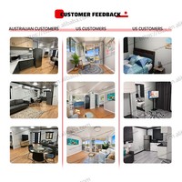Maison préfabriquée de luxe pliable facilement en panneaux sandwich de 40 pieds sur 20 pieds, extensible, avec 2 ou 3 chambres, type conteneur