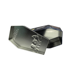 Fabrika doğrudan özel tabut şekli teneke hediye kutusu 178x105x45mm cadılar bayramı benzersiz Vintage teneke kutu şeker hatıra çikolata teneke kutu - Product Image 2